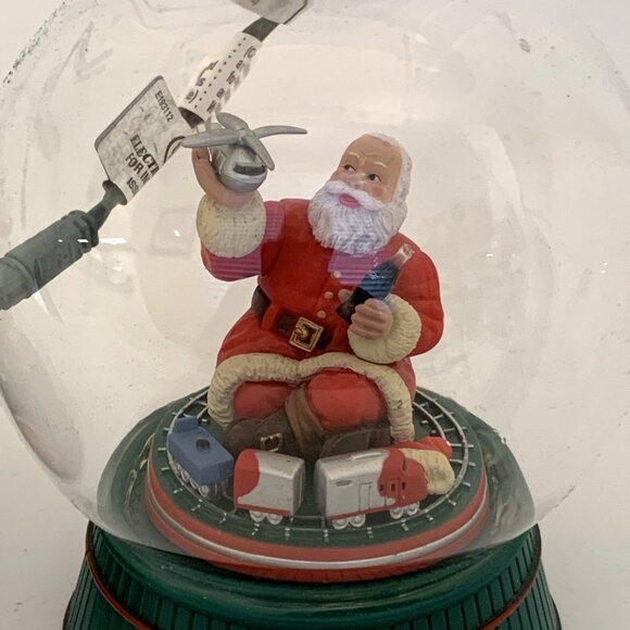2 Coca-Cola Holiday Radiance Glass Ornaments Illuminated Rotating Santa Bear Vtg - Picture 4 of 16